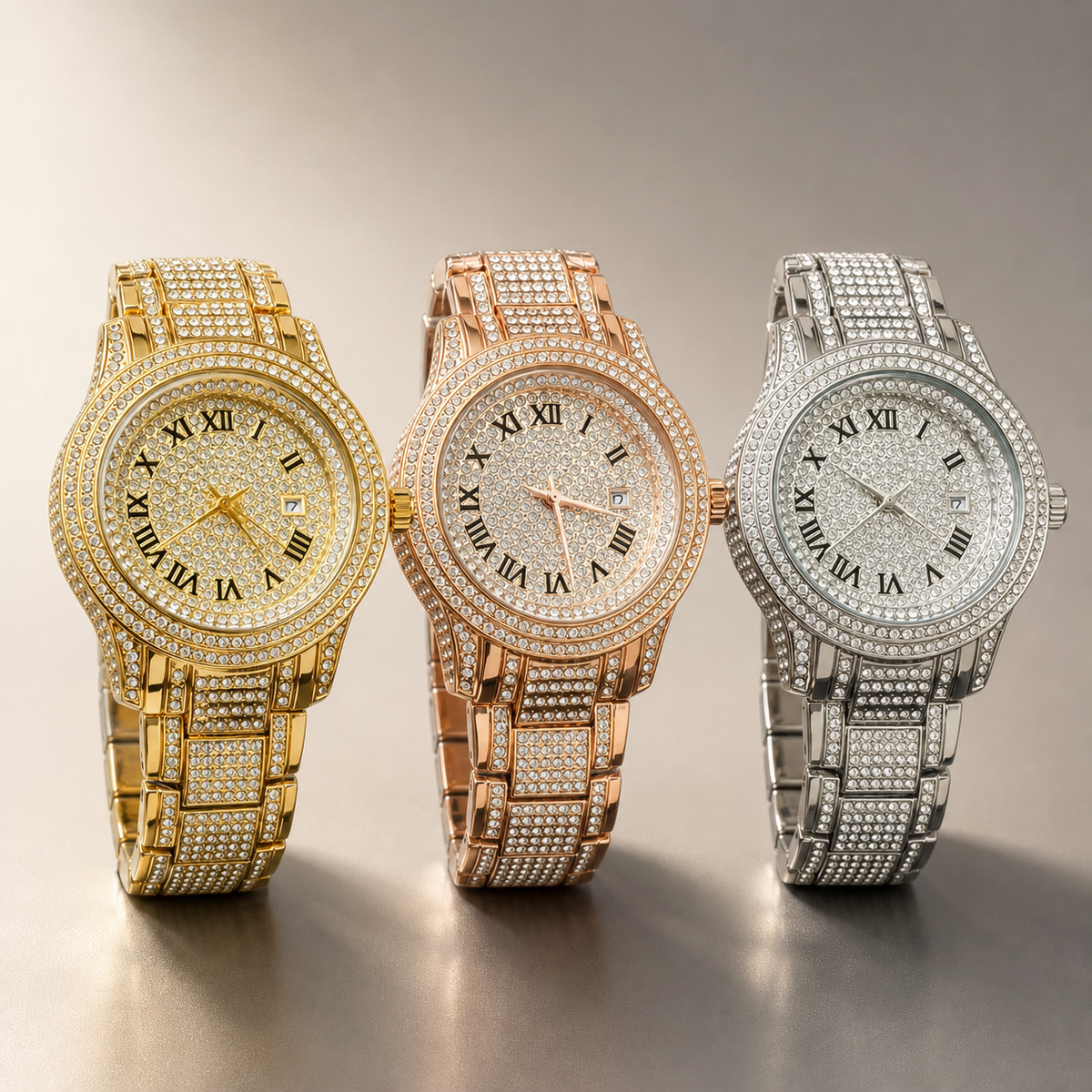 Premium regenerated product view 007 — Roman-halo calendar watch