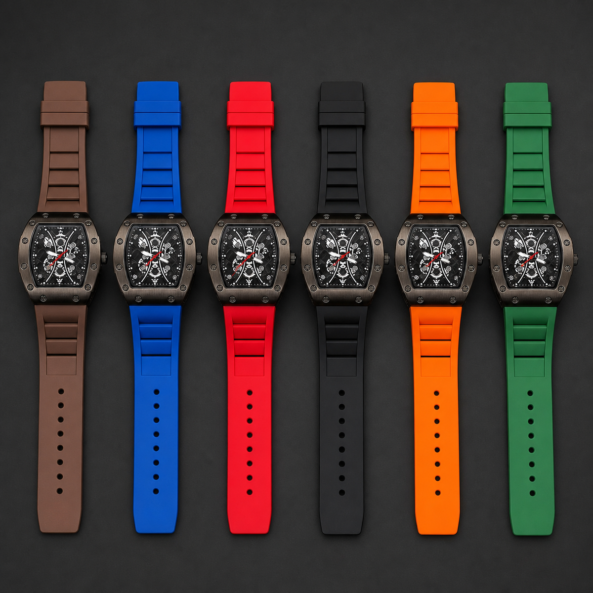 Premium regenerated product view 003 — gear-motif tonneau watch