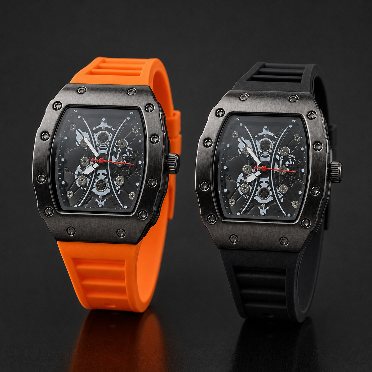 Premium regenerated product view 009 — gear-motif tonneau watch