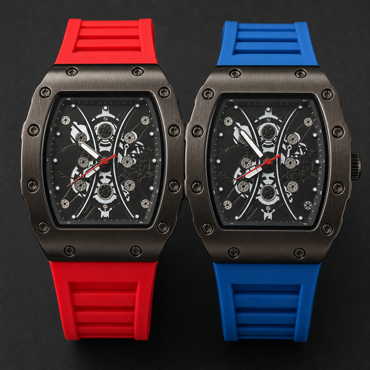 Premium regenerated product view 011 — gear-motif tonneau watch
