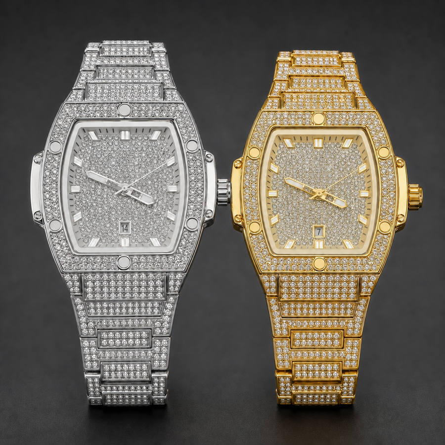 Premium regenerated product view 002 — angular tonneau high-shine watch
