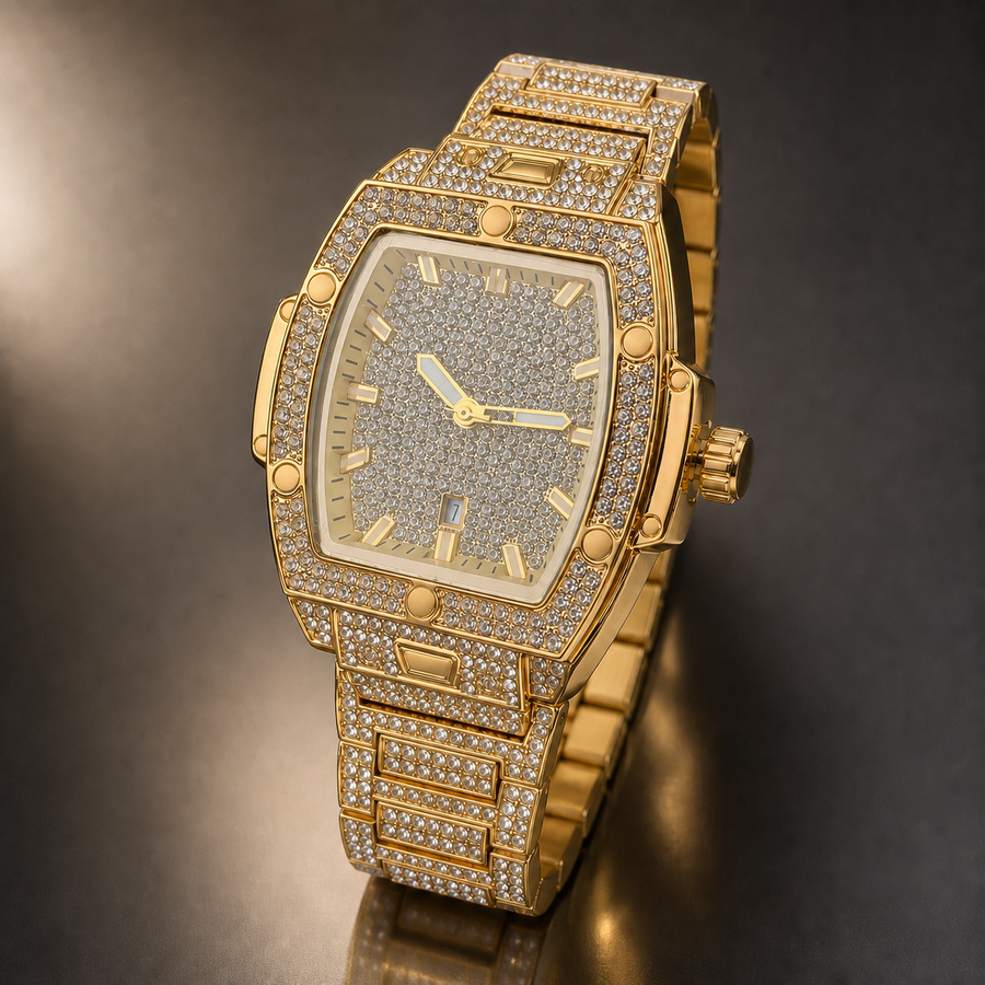Premium regenerated product view 004 — angular tonneau high-shine watch