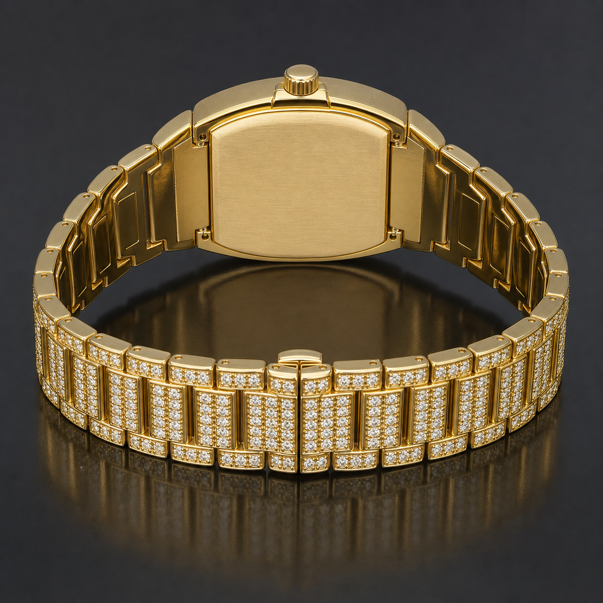 Premium regenerated product view 006 — angular tonneau high-shine watch