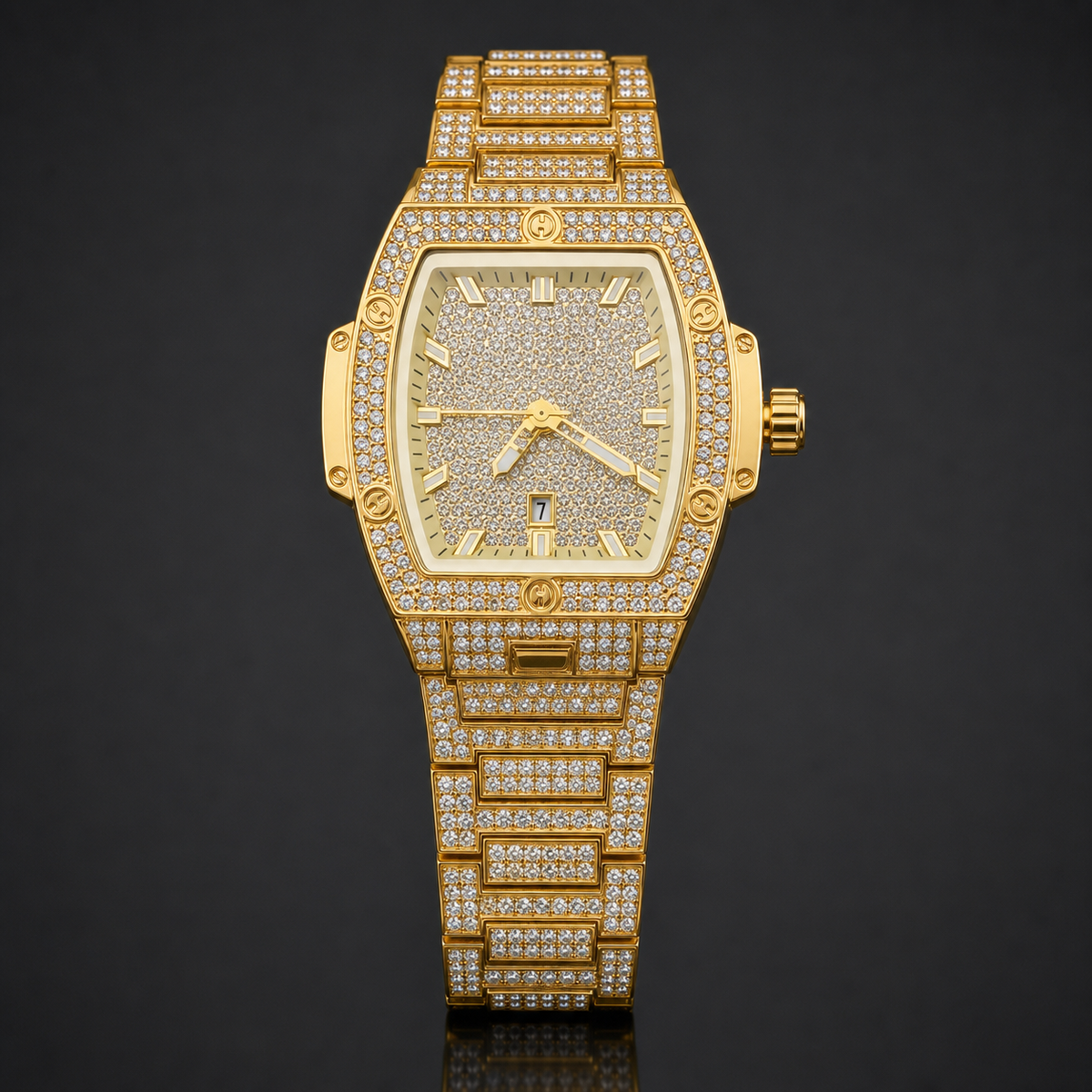 Premium regenerated product view 009 — angular tonneau high-shine watch