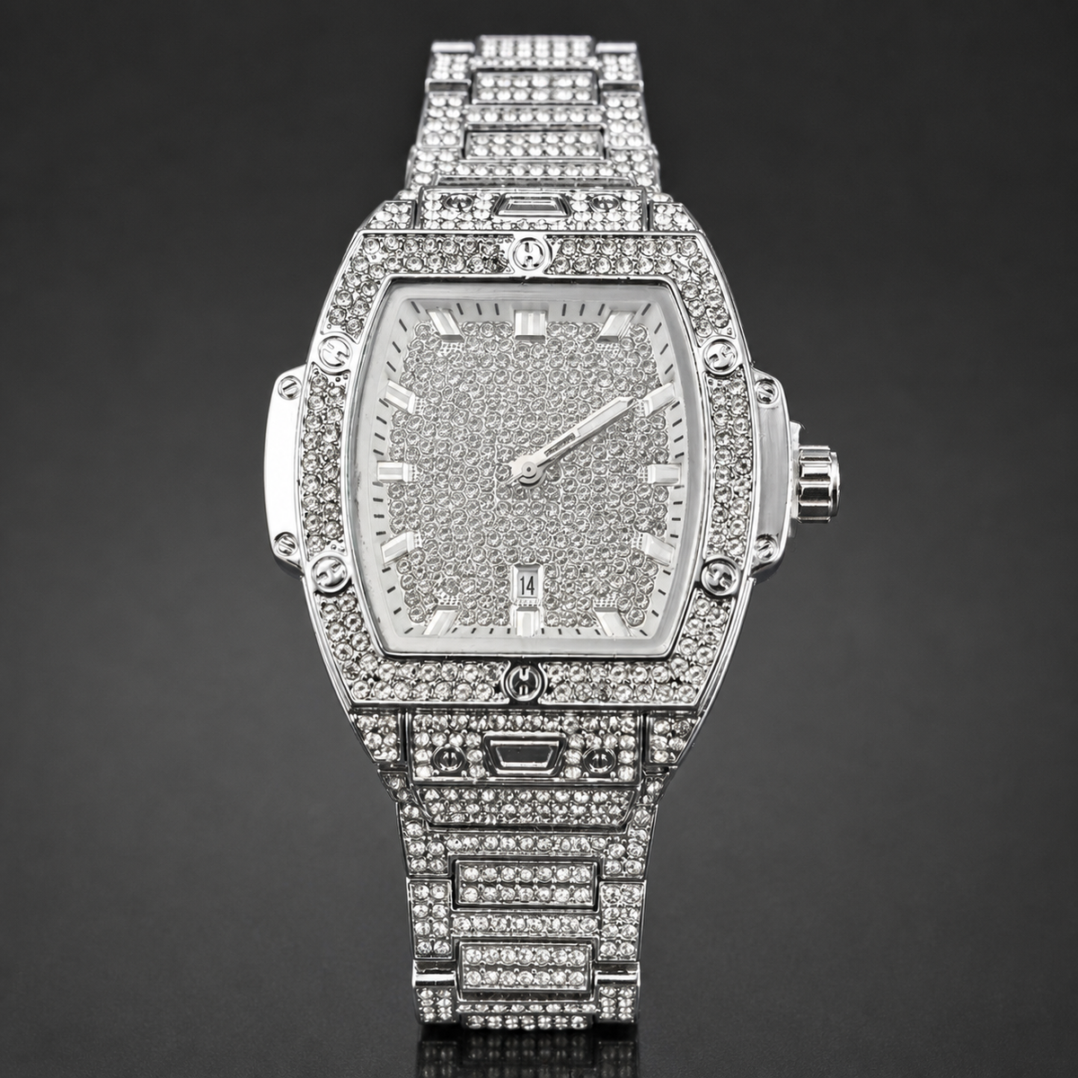 Premium regenerated product view 011 — angular tonneau high-shine watch