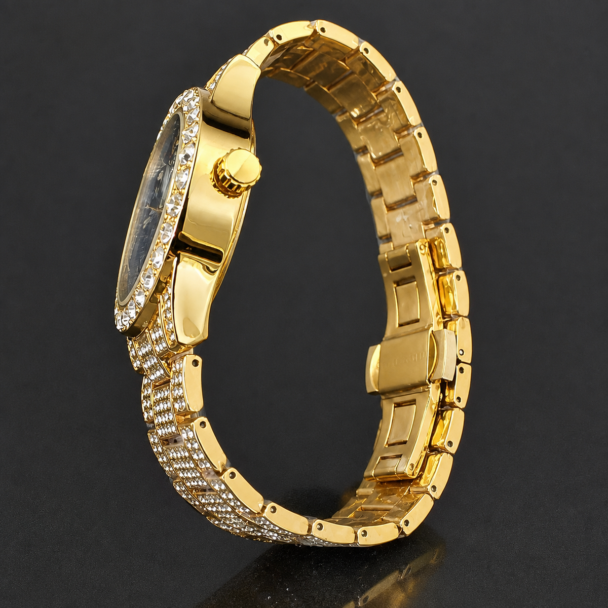Premium regenerated product view 002 — blue Roman-index high-shine watch