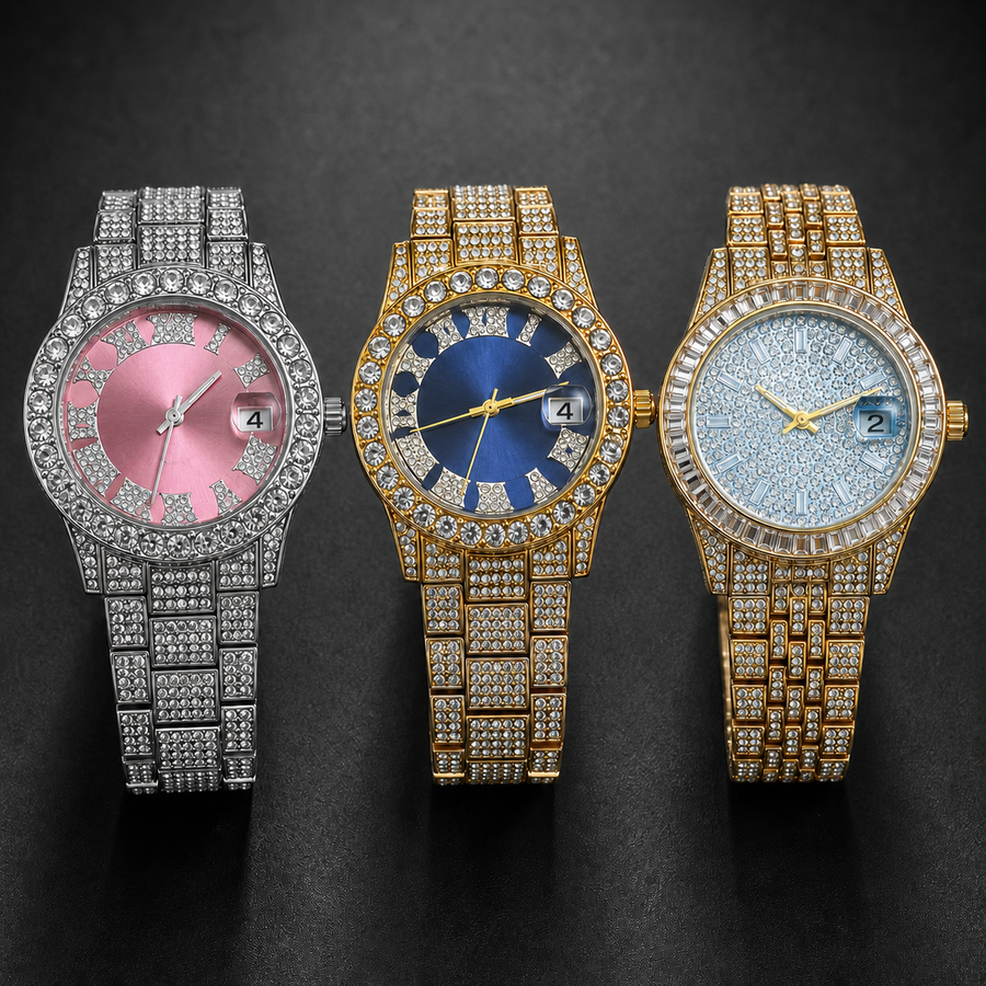 Premium regenerated product view 004 — starry-effect high-shine watch