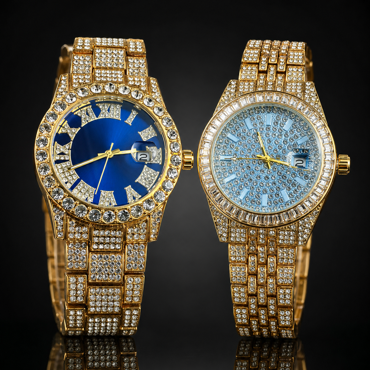 Premium regenerated product view 007 — starry-effect high-shine watch