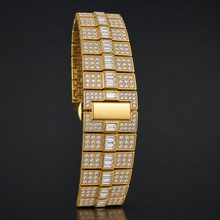 Premium regenerated product view 003 — blue-hand tonneau high-shine watch