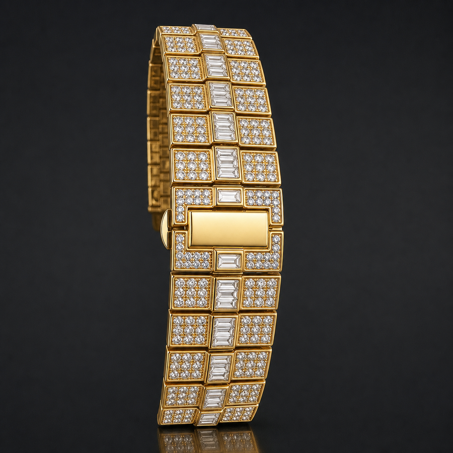 Premium regenerated product view 003 — blue-hand tonneau high-shine watch