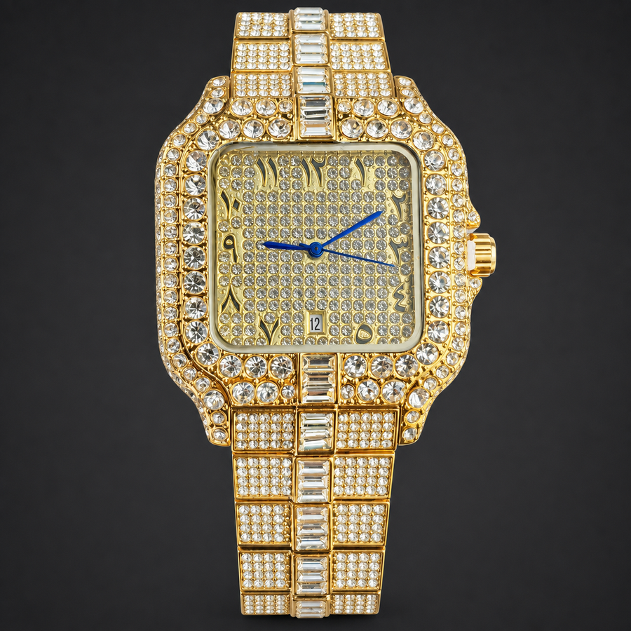 Premium regenerated product view 005 — blue-hand tonneau high-shine watch