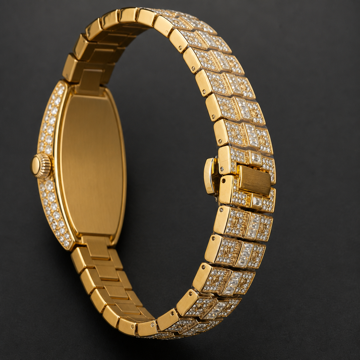 Premium regenerated product view 006 — blue-hand tonneau high-shine watch