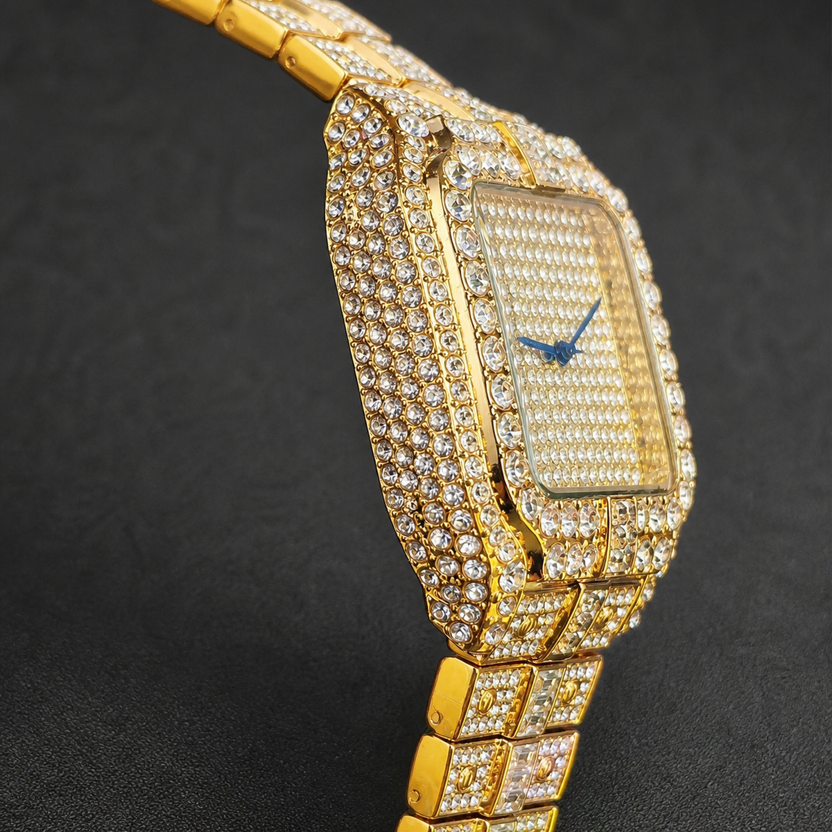 Premium regenerated product view 008 — blue-hand tonneau high-shine watch