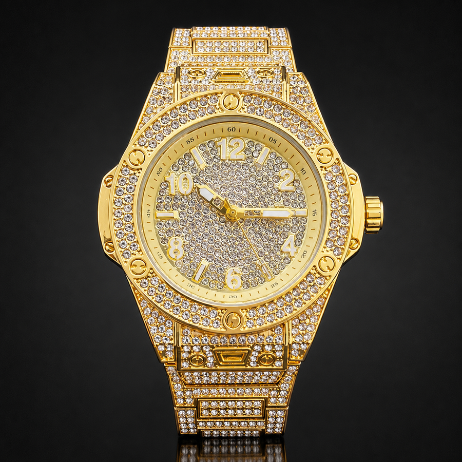 Premium regenerated product view 001 — round numeral high-shine watch
