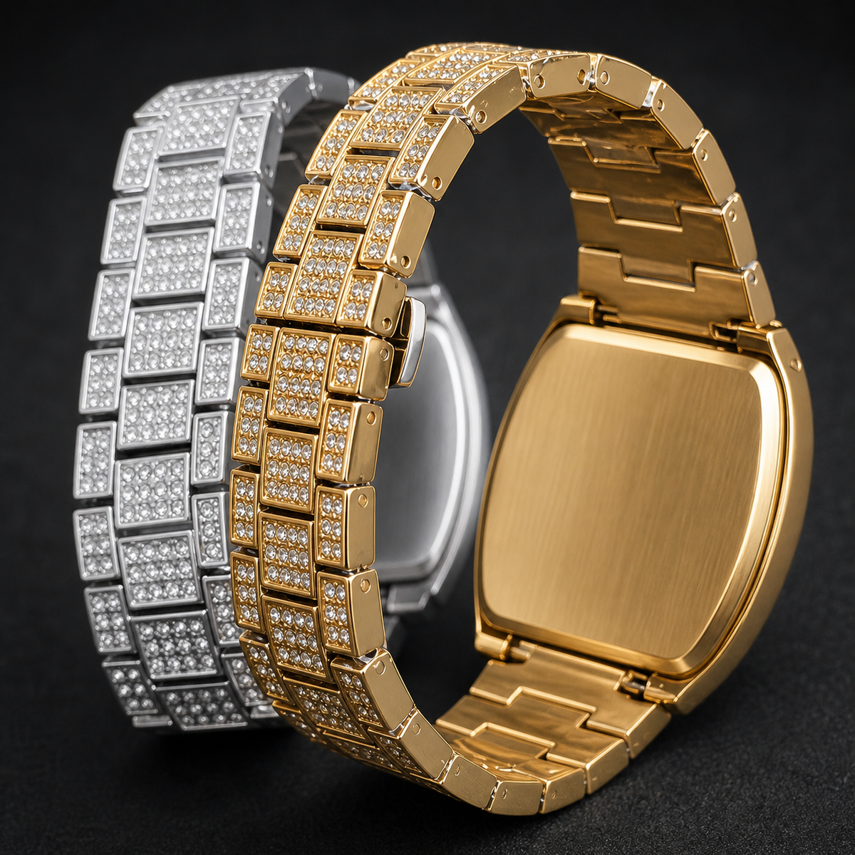 Men’s Faceted-Accent Tonneau Calendar Quartz Watch — regenerated view 7