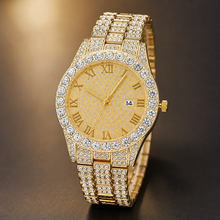 Men’s Gold-Tone Round Roman-Numeral Calendar Quartz Watch — regenerated view 5