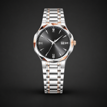 Men’s Faceted-Case Calendar Quartz Watch — Silver black, product photo 05