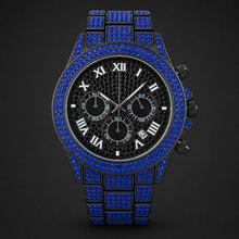 Men’s Blue-Accent Roman-Index Three-Subdial Quartz Watch — product photo 03