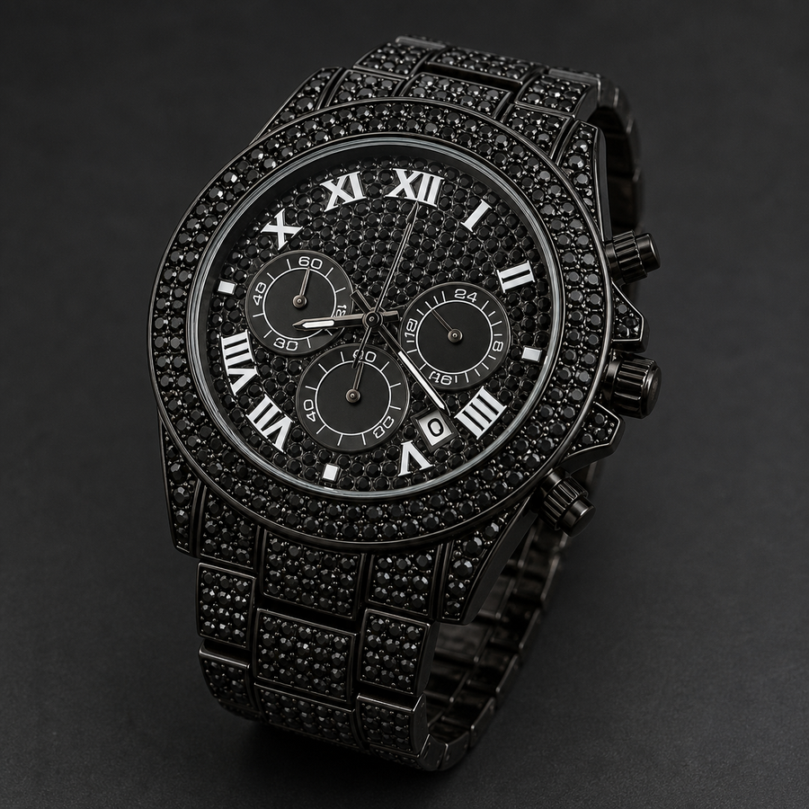 Men’s Blue-Accent Roman-Index Three-Subdial Quartz Watch — product photo 04