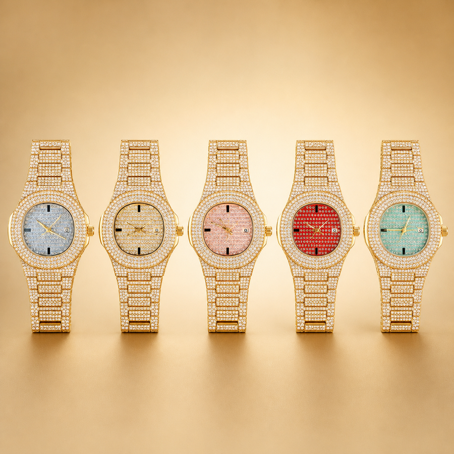 Men’s Grid-Dial Cushion-Case Calendar Quartz Watch — product photo 04