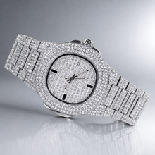 Men’s Grid-Dial Cushion-Case Calendar Quartz Watch — Silver, product photo 06
