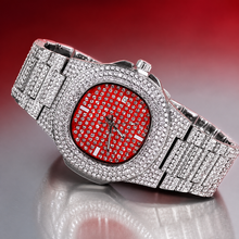 Men’s Grid-Dial Cushion-Case Calendar Quartz Watch — Silver / rose, product photo 07