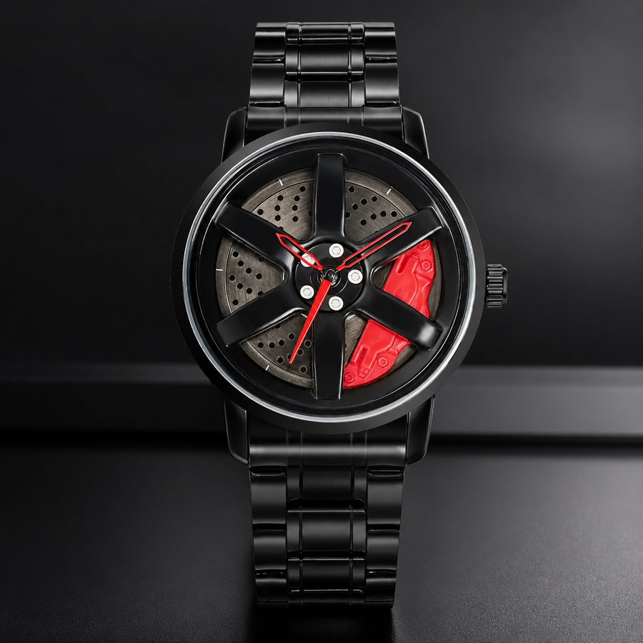 Men’s Black Wheel-and-Caliper Dial Quartz Watch — product photo 04