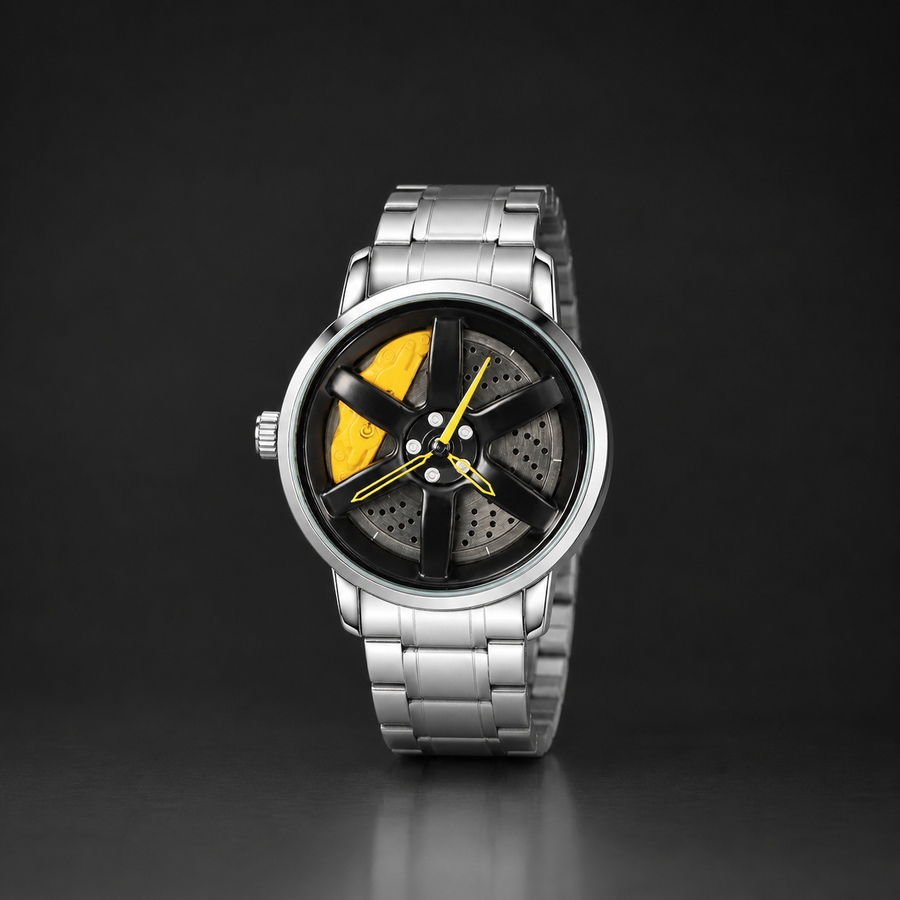 Men’s Black Wheel-and-Caliper Dial Quartz Watch — product photo 05