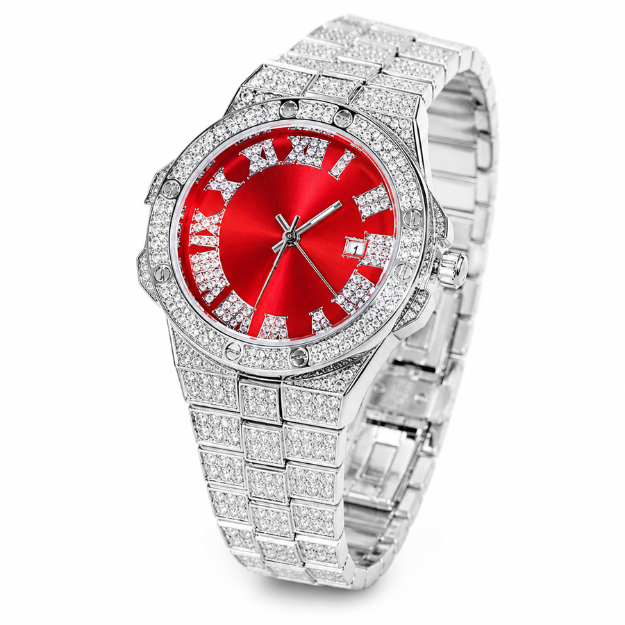 Faceted-Accent Roman-Index Calendar Quartz Watch — product photo 04