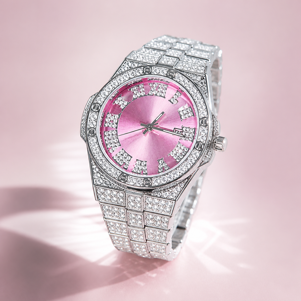Faceted-Accent Roman-Index Calendar Quartz Watch — product photo 06