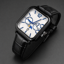 Men’s Blue-Accent Rounded-Square Calendar Quartz Watch — regenerated view 1