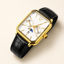 Men’s Blue-Accent Rounded-Square Calendar Quartz Watch — regenerated view 2