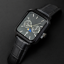 Men’s Blue-Accent Rounded-Square Calendar Quartz Watch — regenerated view 4