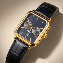Men’s Blue-Accent Rounded-Square Calendar Quartz Watch — regenerated view 5