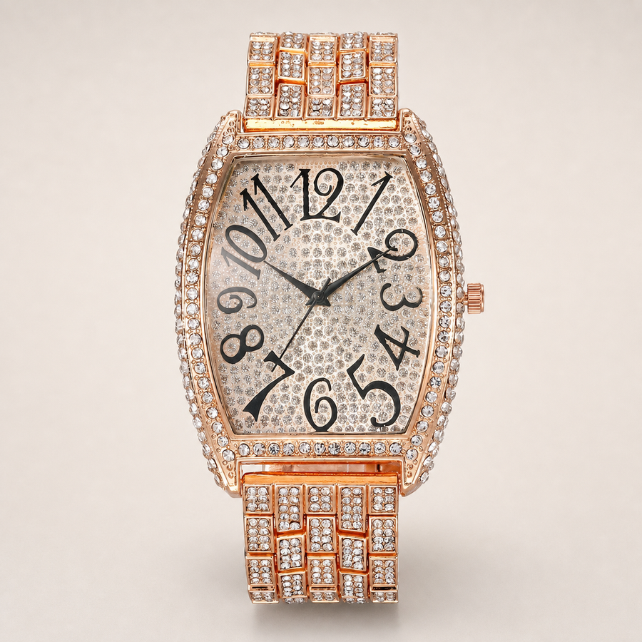 Men’s Barrel-Case Arabic-Numeral Quartz Watch — regenerated unbranded product view 3