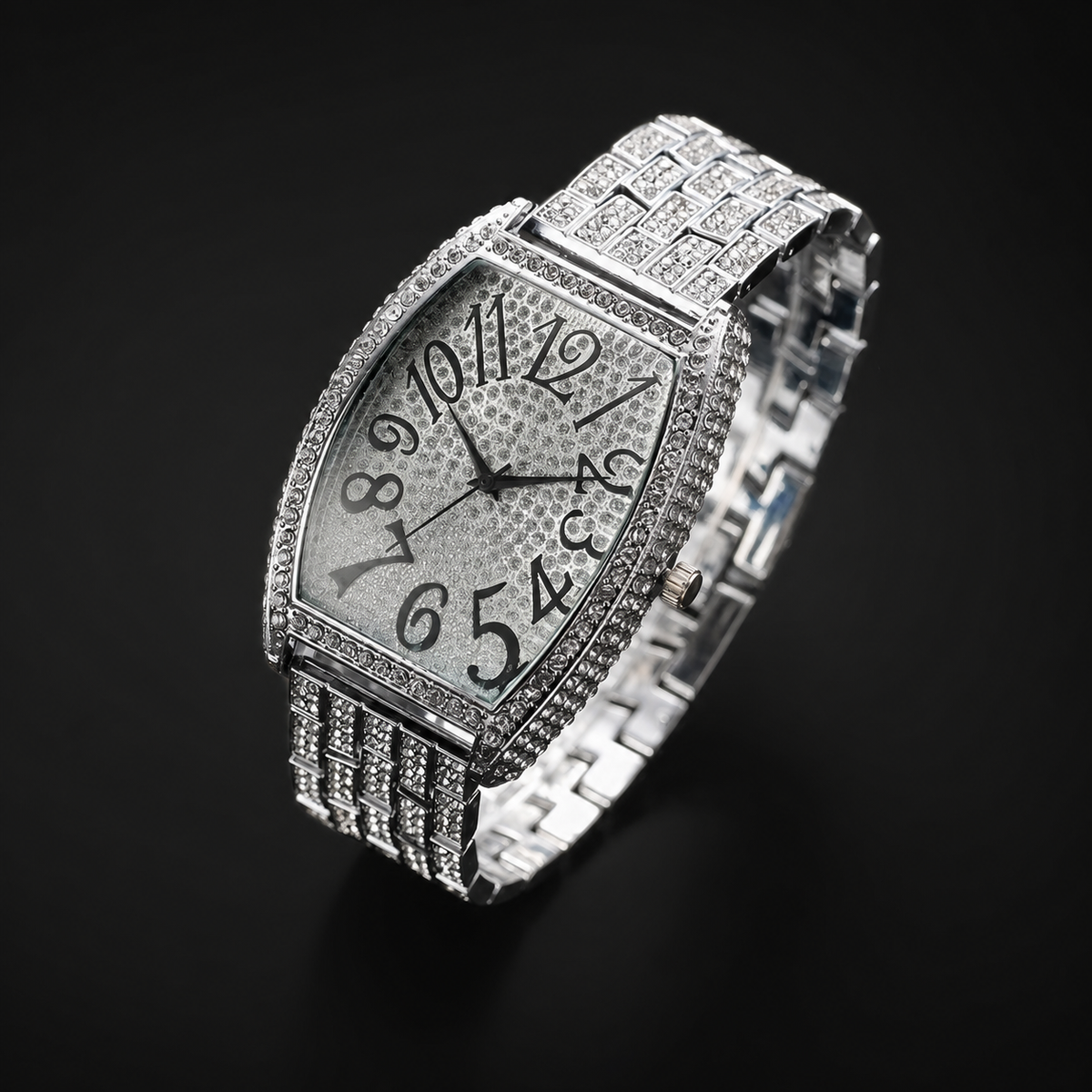 Men’s Barrel-Case Arabic-Numeral Quartz Watch — regenerated unbranded product view 4