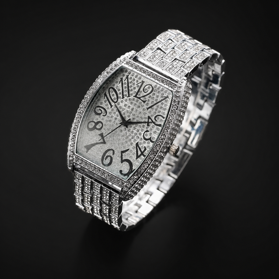 Men’s Barrel-Case Arabic-Numeral Quartz Watch — regenerated unbranded product view 4