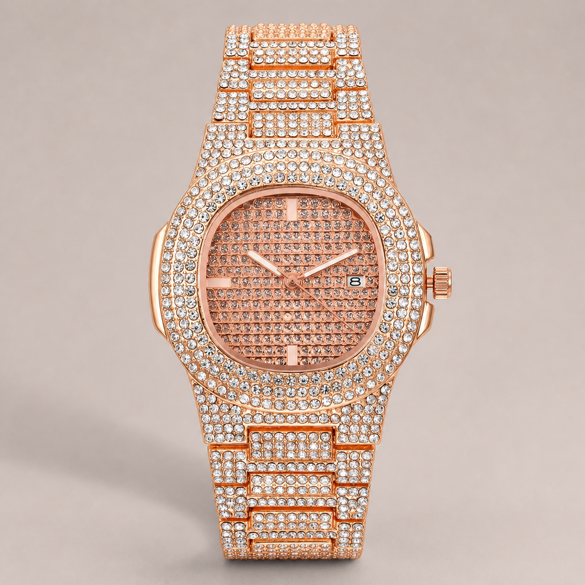 Men's Monochrome High-Shine Calendar Quartz Watch, alternate product view 1