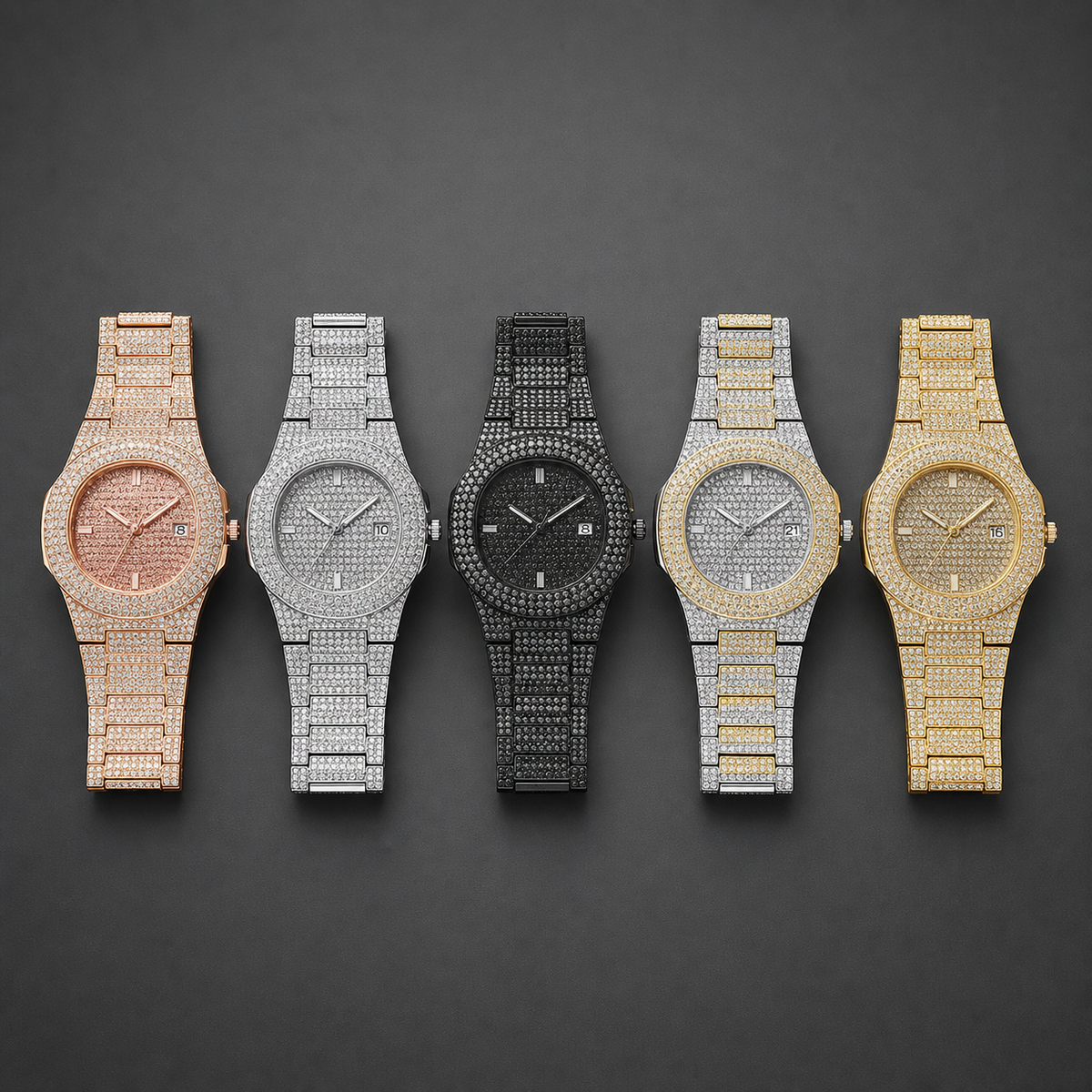Men's Monochrome High-Shine Calendar Quartz Watch, detail view 4