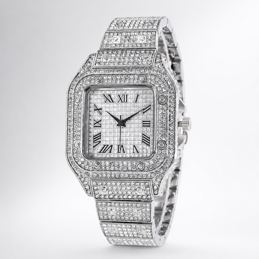 Unisex Square Roman-Numeral Quartz Watch — regenerated unbranded product view 3
