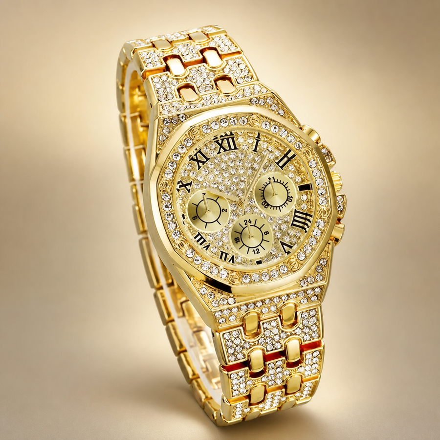 Men's Roman-Numeral Ornamental Calendar Quartz Watch — regenerated unbranded product view 2
