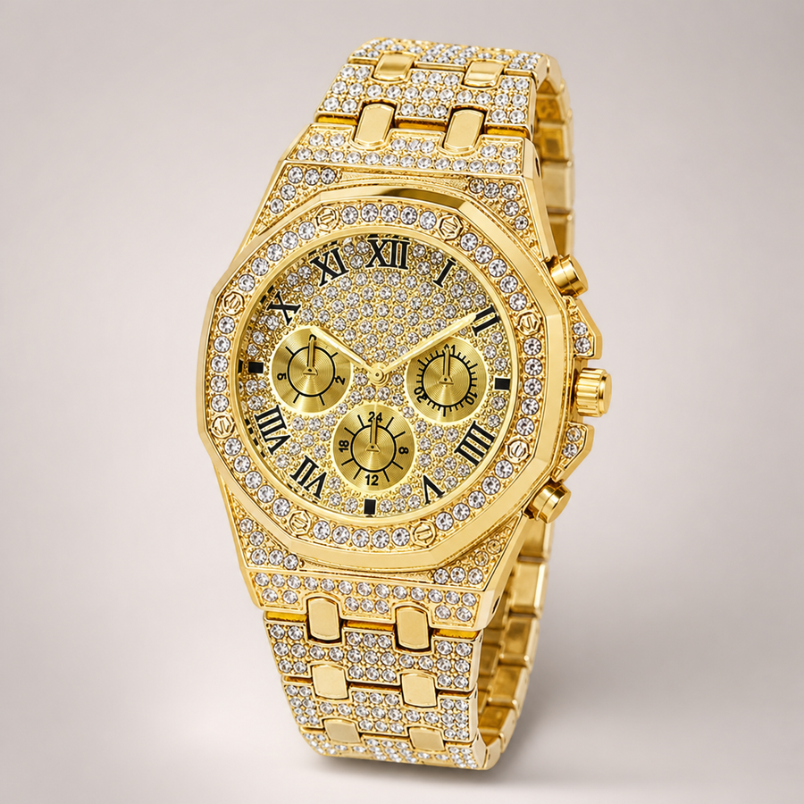 Men's Roman-Numeral Ornamental Calendar Quartz Watch — regenerated unbranded product view 3