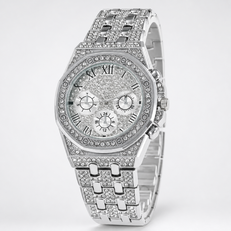 Men's Roman-Numeral Ornamental Calendar Quartz Watch — regenerated unbranded product view 5