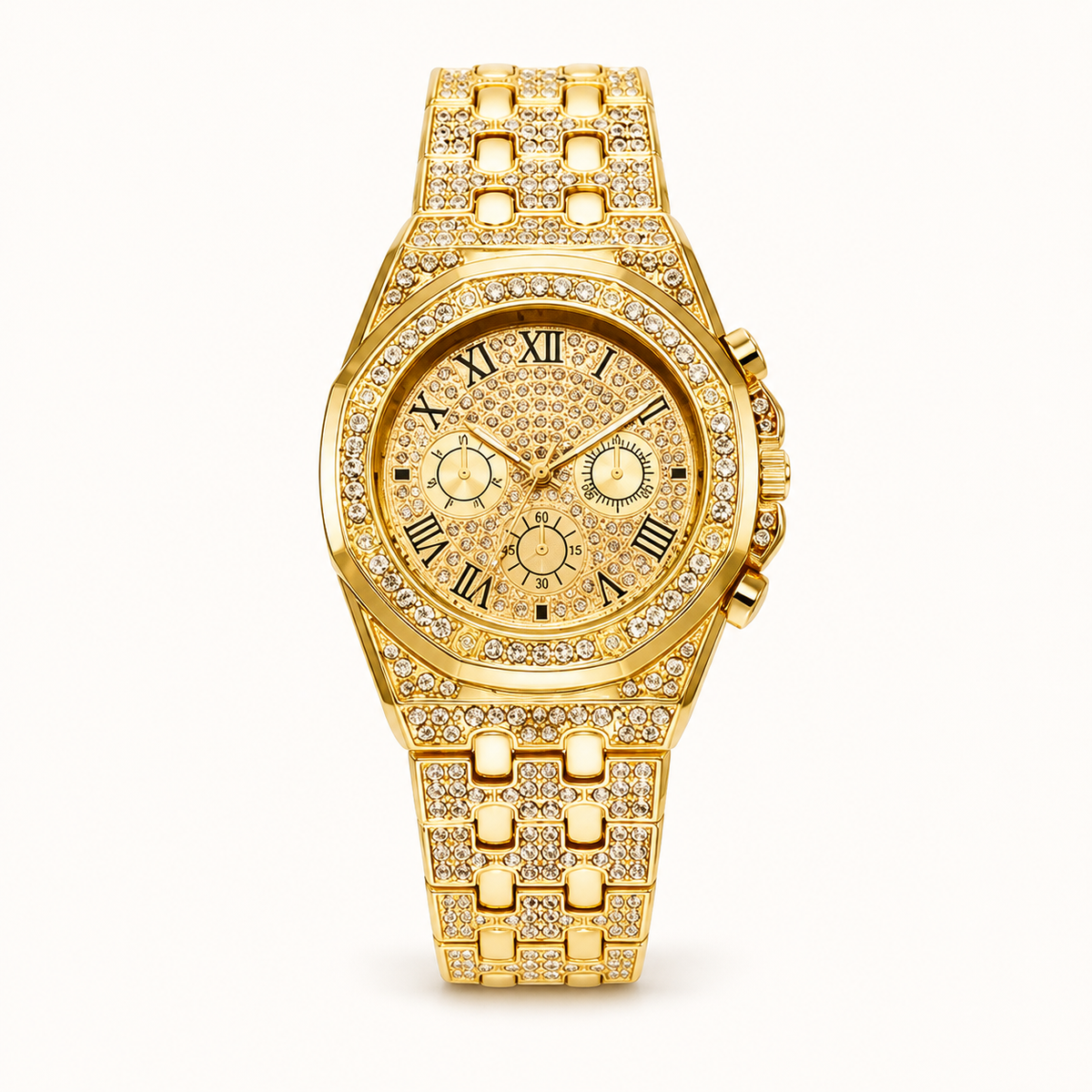 Men's Roman-Numeral Ornamental Calendar Quartz Watch — regenerated unbranded product view 8