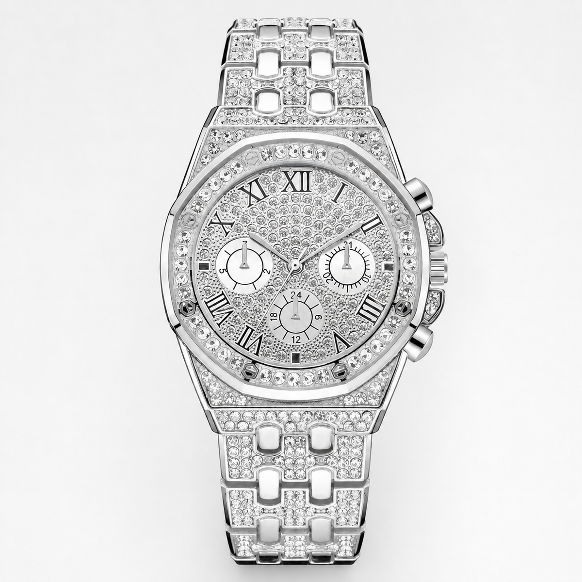 Men's Roman-Numeral Ornamental Calendar Quartz Watch — regenerated unbranded product view 9