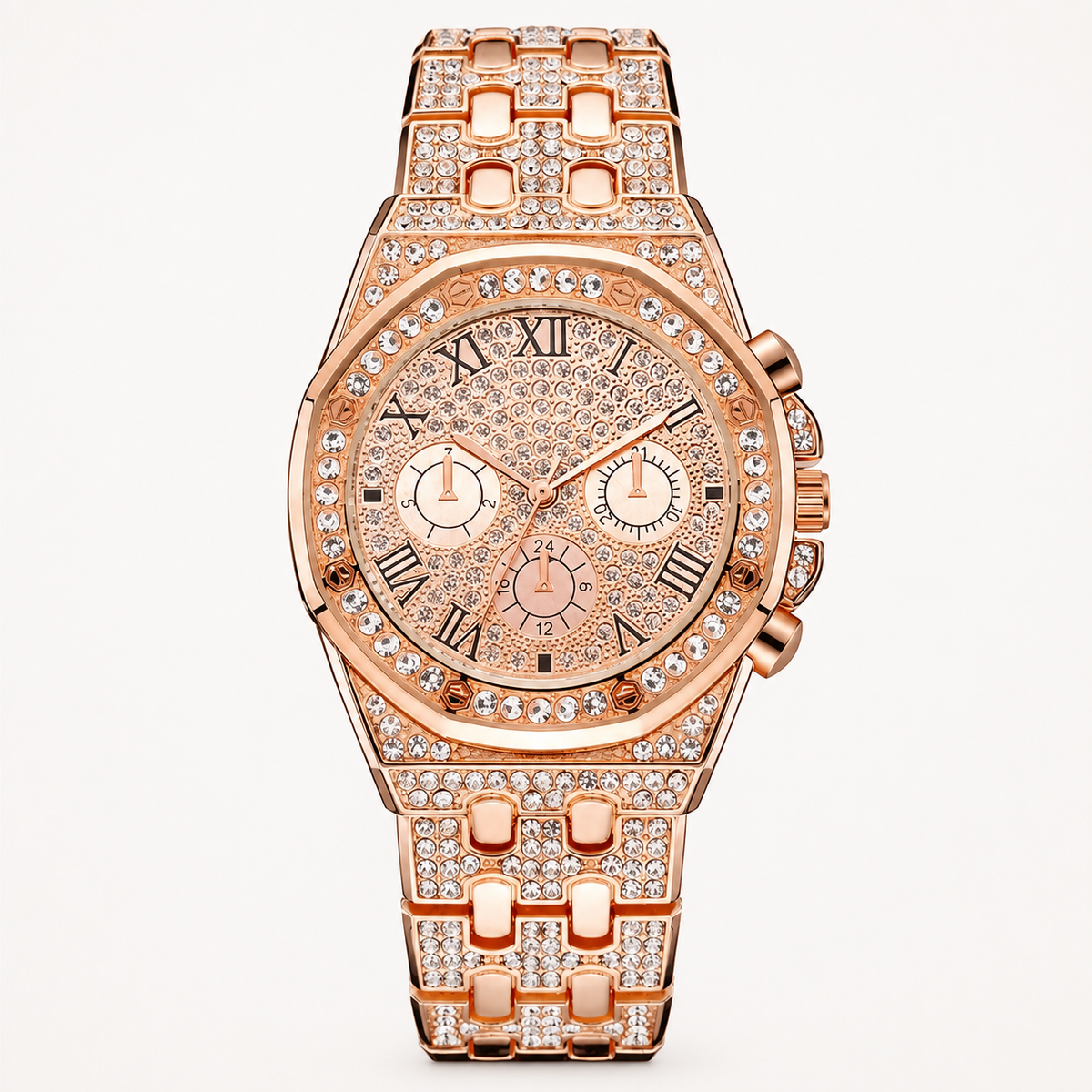 Men's Roman-Numeral Ornamental Calendar Quartz Watch — regenerated unbranded product view 10