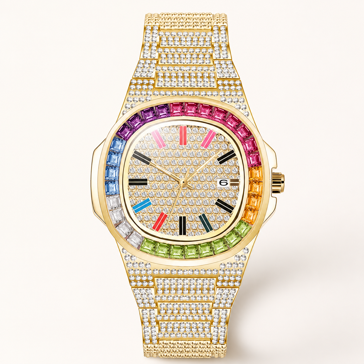 Men's Multicolour-Marker Calendar Quartz Watch, alternate product view 9