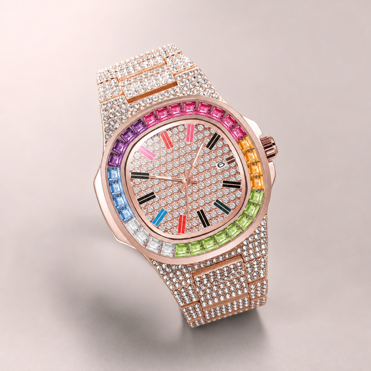 Men's Multicolour-Marker Calendar Quartz Watch, alternate product view 3