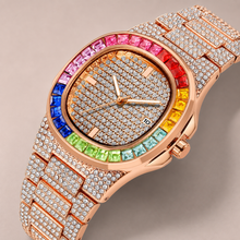 Men's Rainbow-Bezel Black Calendar Quartz Watch, alternate product view 4