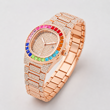 Men's Rainbow-Bezel Black Calendar Quartz Watch, detail view 8